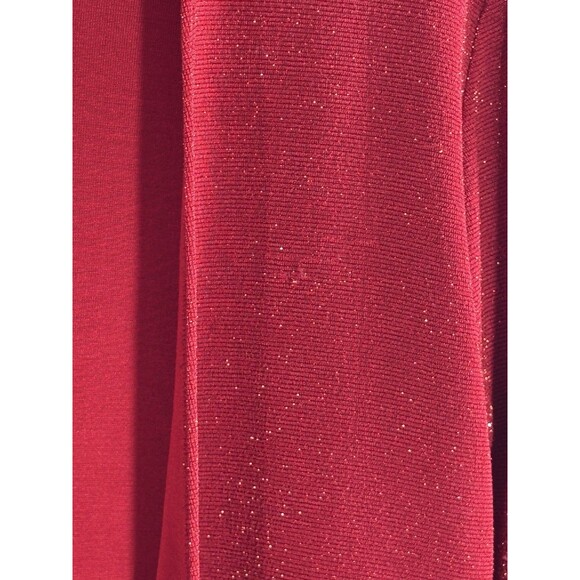 Chicos Travelers Red Slinky Cardigan w/Gold Sparkle Women Medium Loose Or Tie - Picture 7 of 8